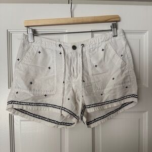 GAP Women's White Embroidered Drawstring Shorts